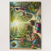 Gardening Knitting Reading Mother's Serene Retreat ジグソーパズル (縦)