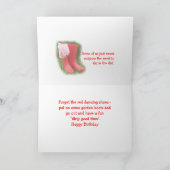 Gardening Red Boots Birthday or any occasion カード (内部)