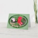 Gardening Red Boots Birthday or any occasion カード<br><div class="desc">Simply change the words on the front and inside for any occasion or to personalize as you wish. This cute humorous card is perfect for the fun loving outdoor gal for birthday, get-well, congrats, thinking-of-you, even a thank you card and give some of the matching stamps as a thoughtful unique...</div>