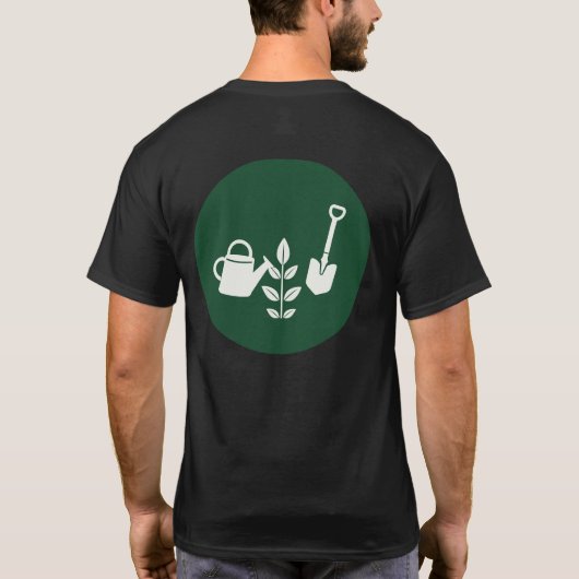 Gardening Tools & Plant - Simple Green Circle Tシャツ (裏面)