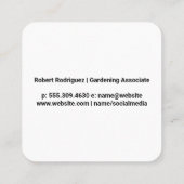 Gardening Tools Variety | Green Grass スクエア名刺 (裏面)