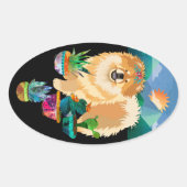 GARDENS MAKE MEスマイルの大きな楕円形のステッカー 楕円形シール (正面)