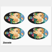 GARDENS MAKE MEスマイルの大きな楕円形のステッカー 楕円形シール (シート)