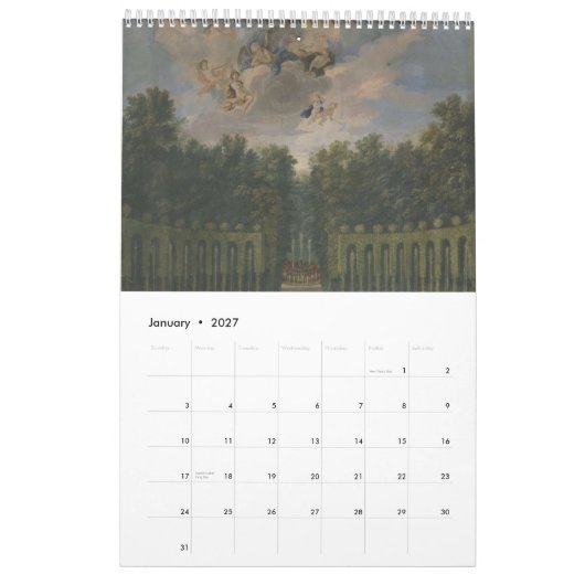 Gardens of Versailles – Die Gärten von Versailles カレンダー (1月 2027)