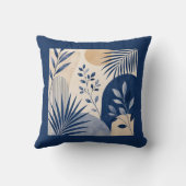 Gardens Syracuse Abstract Navy Leaf Cushion クッション (裏面)