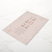 Gardniaフローラほこりっぽいピンク日付を保存 箔招待状 (回転した状態)