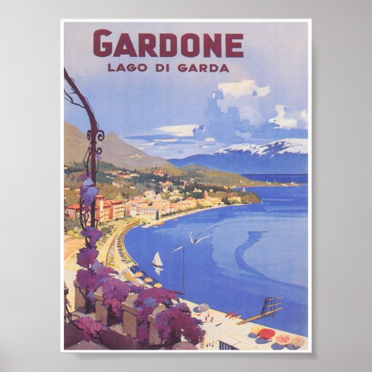 Gardone Italyヴィンテージ旅行ポスター ポスター (正面)