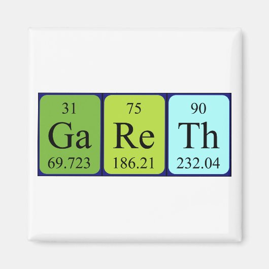 Gareth周期表名磁石 マグネット (正面)