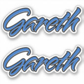 Gareth Name blue Aufkleber Sticker Stickerset シール (正面)
