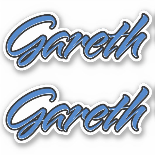 Gareth Name blue Aufkleber Sticker Stickerset シール (正面)