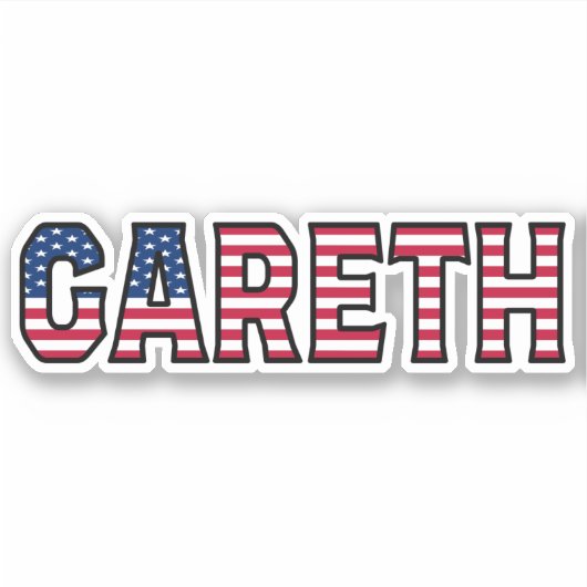 Gareth Name Vorname USA Sticker Stickerset シール (正面)