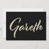 Gareth Name white gold Handwriting Karte カード (正面)