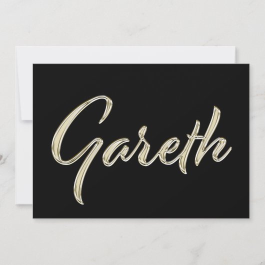 Gareth Name white gold Handwriting Karte カード (正面)
