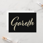 Gareth Name white gold Handwriting Karte カード (正面/裏面インサイチュ)