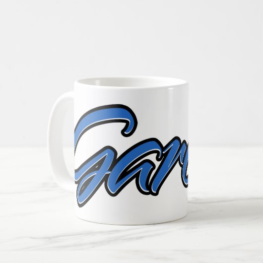 Gareth Vorname Name blue Tasse Kaffeetasse コーヒーマグカップ (正面左)