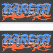 Gareth Vorname Name Graffiti Aufkleber Sticker シール (正面)