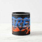 Gareth Vorname Name Graffiti blue orange Tasse マグカップ (中央)