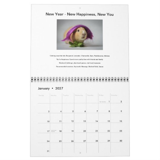 Garfunkelのモルモット、2015壁掛けカレンダー カレンダー (1月 2027)