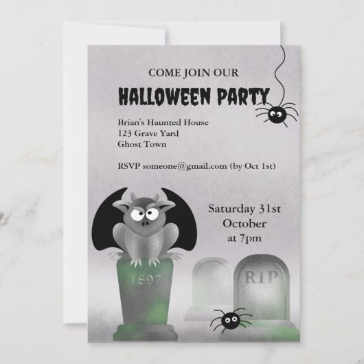 Gargoyle Halloween Party Invitation 招待状 (正面)