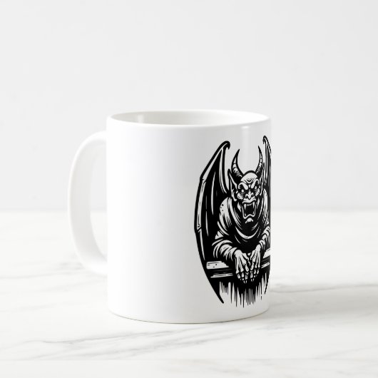 Gargoyle Illustration Mug コーヒーマグカップ (正面左)