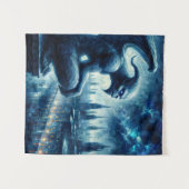 Gargoyle In Gothic City At Night タペストリー (正面(横))