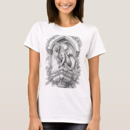 Gargoyle on Gothic Balcony Coloring Page Design Tシャツ