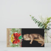 Garland & Bows私の最初のクリスマスベビーフォトカード シーズンカード (スタンド正面)