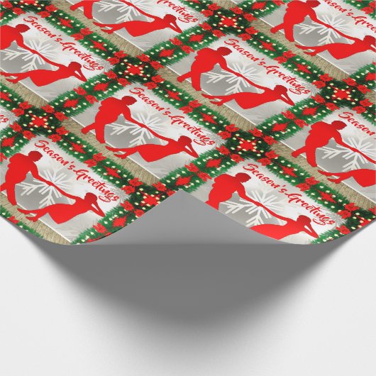 Garland Trim Christmas Season'sのスイングダンサー ラッピングペーパー (角)