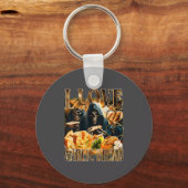 Garlic Bread Food Lover Funny Skeleton Meme Humor キーホルダー (正面)