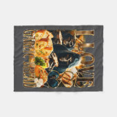 Garlic Bread Food Lover Funny Skeleton Meme Humor  フリースブランケット (正面(横))