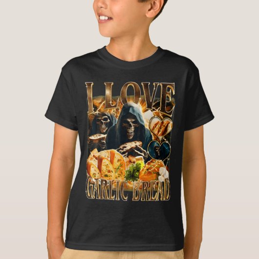 Garlic Bread Food Lover Funny Skeleton Meme Humor  Tシャツ (正面)
