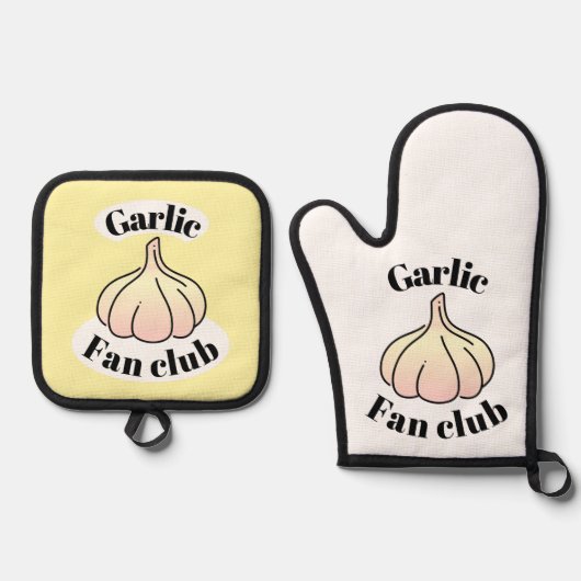Garlic fan club 鍋つかみ&鍋敷きセット (正面)
