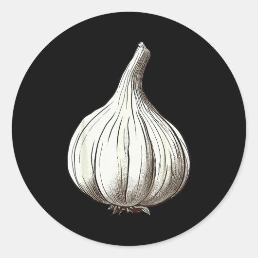 Garlic Lazy Easy Funny Matching Halloween Costume ラウンドシール (正面)