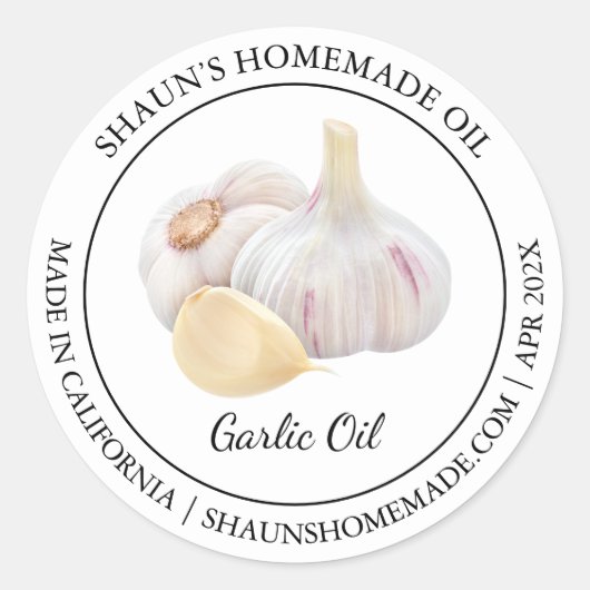 Garlic Oil Modern label ラウンドシール (正面)