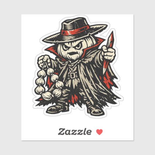 Garlic Vampire Hunter — Halloween Warrior Retro  シール (シート)