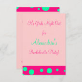 「Garls Night Out/バチェロレッテ」 招待状 (正面/裏面)