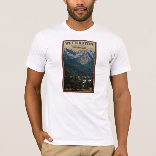 Garmisch -町の上のZugspitze Tシャツ (正面)