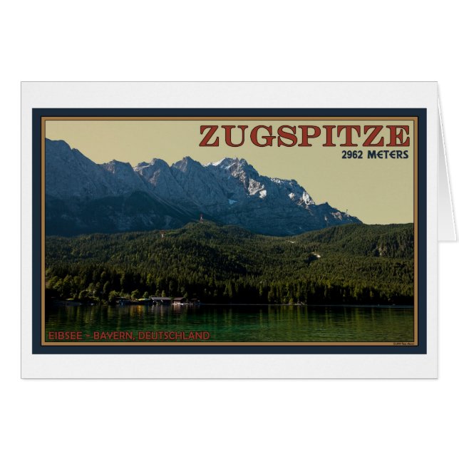 Garmisch - Eibseeの上のZugspitze (正面横)