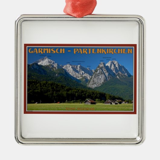 Garmisch - ZugspitzeおよびAlpspitze メタルオーナメント (正面)