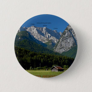 Garmisch - ZugspitzeおよびAlpspitze 缶バッジ