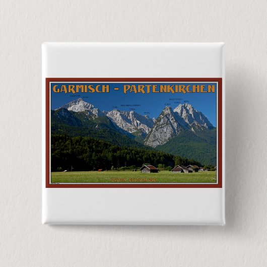 Garmisch - ZugspitzeおよびAlpspitze 缶バッジ (正面)