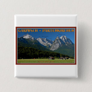 Garmisch - ZugspitzeおよびAlpspitze 缶バッジ