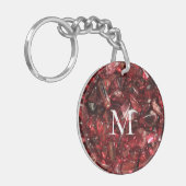 Garnet Birthstone Monogram Personalized Name  キーホルダー (正面左)
