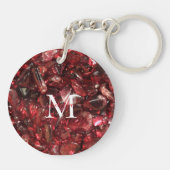 Garnet Birthstone Monogram Personalized Name  キーホルダー (裏面)