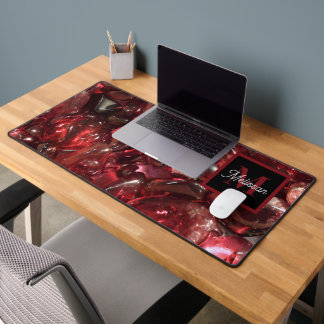 Garnet Birthstone Monogram Personalized Name デスクマット