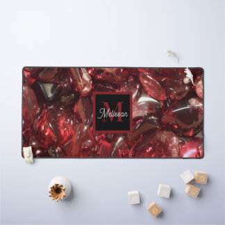 Garnet Birthstone Monogram Personalized Name デスクマット