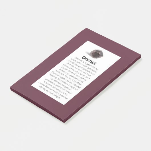 Garnet Crystal意味ジュエリーのサイン後のメモ ポストイット (アングル)