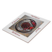 Garnet January Birthstone Name Art タイル (側面)