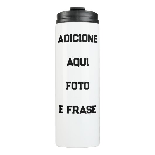Garrafa Térmica Personalizada: Foto, Frase e Nome タンブラー (正面)