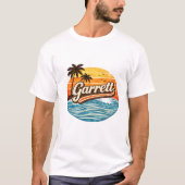 Garrett レトロサンセット 名前デザイン tシャツ (正面)